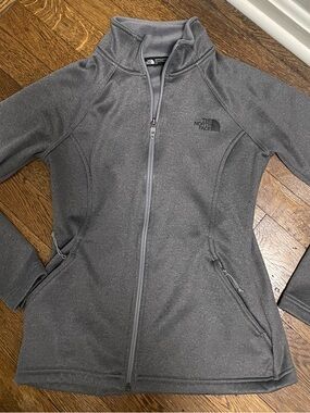 The North Face Women's Light Gray Zip-Up Sweatshirt/Coat